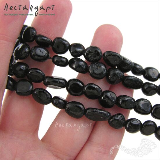 Турмалин черный натуральный 8-10х7-8 мм (уп. 10 шт.), изображение 2