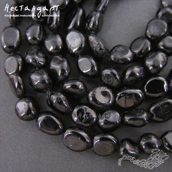 Турмалин черный натуральный 8-10х7-8 мм (уп. 10 шт.), изображение 3