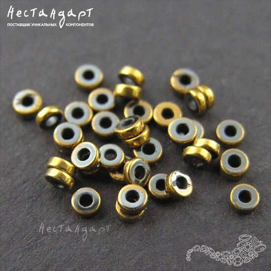 Гематит Roundel Disk Antique Gold 2,2х1 мм (нить 10 см), изображение 3