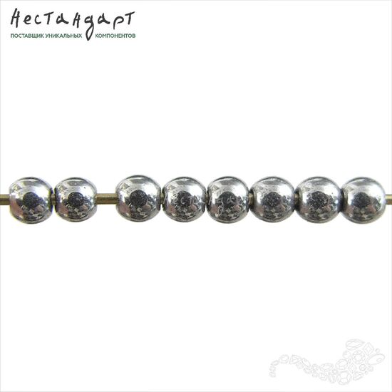 Гематит гальванизированный гладкий Silver 2,5 мм (нить 10 см), изображение 4