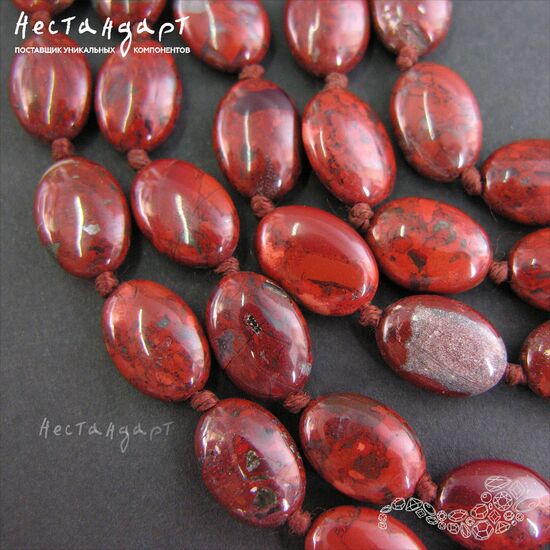 Яшма красная натуральная Oval 10х14 мм (уп. 6 шт.), изображение 2