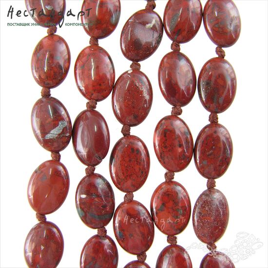 Яшма красная натуральная Oval 10х14 мм (уп. 6 шт.), изображение 5