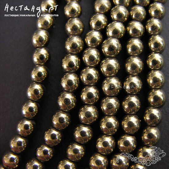 Гематит гладкий Antique Gold 6,5 мм (уп. 10 шт.), изображение 4