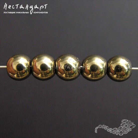 Гематит гладкий Antique Gold 6,5 мм (уп. 10 шт.), изображение 5