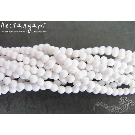 Мрамор отбеленный гладкий 4 мм (нить 22 см)