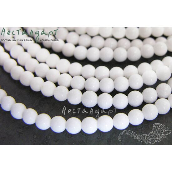 Мрамор отбеленный гладкий 4 мм (нить 22 см), изображение 4