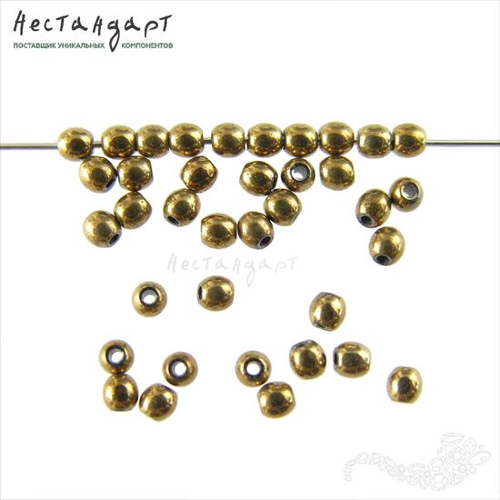 Гематит Antique Gold 2,0 мм (нить 19 см), изображение 3