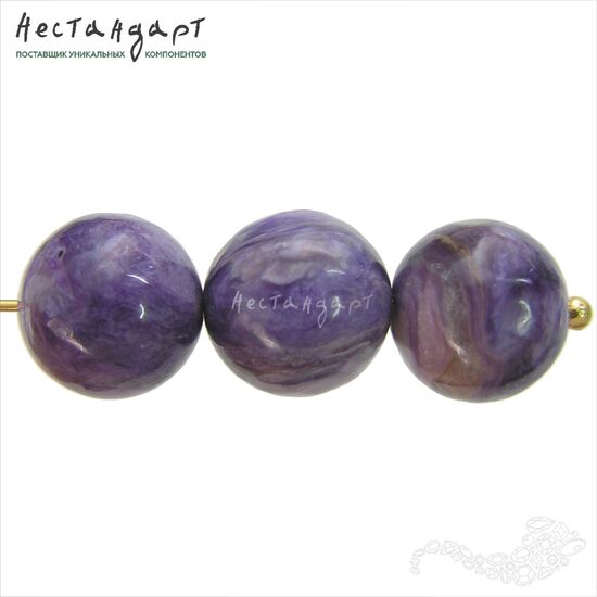 Чароит натуральный гладкий 12,5 мм, изображение 2