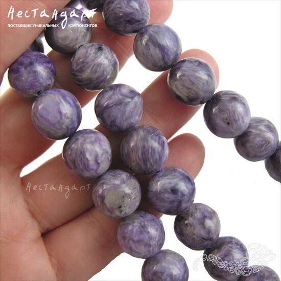 Чароит натуральный гладкий 12,5 мм, изображение 3