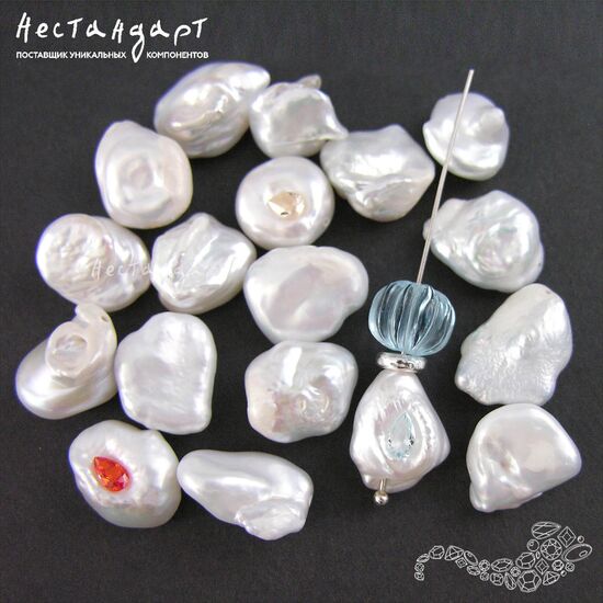 Жемчуг натуральный White 12-14х8-10 мм