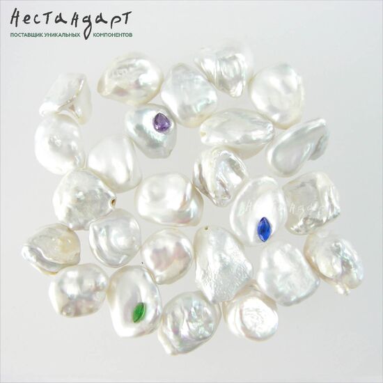 Жемчуг натуральный White 12-14х8-10 мм, изображение 4