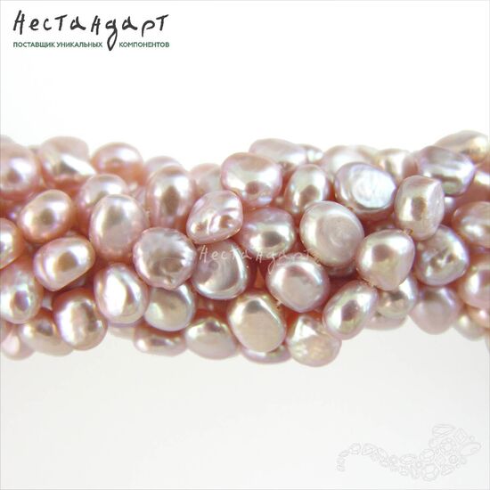 Жемчуг натуральный Lavender Pink 6-7 мм (нить 10 см), изображение 4