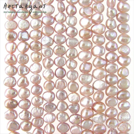 Жемчуг натуральный Lavender Pink 6-7 мм (нить 10 см), изображение 5