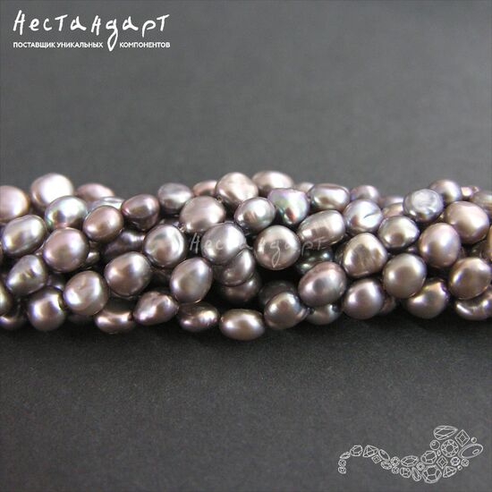 Жемчуг натуральный Baroque Peacock 5х4 мм (нить 10 см), изображение 4