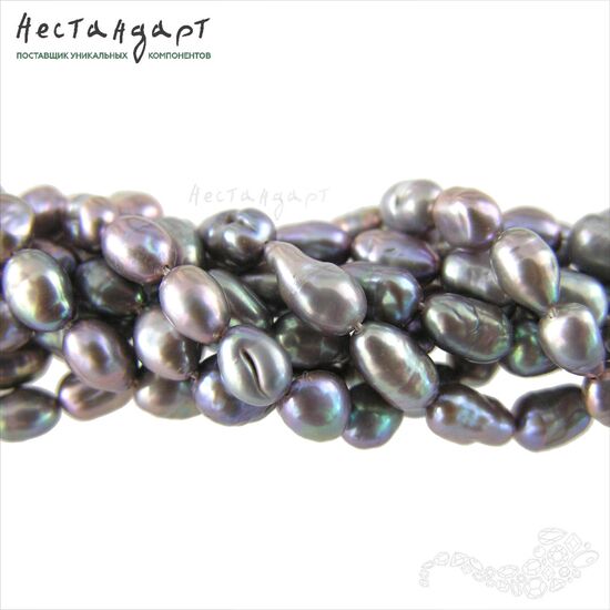 Жемчуг натуральный Rice Peacock 7х5 мм (нить 6 см)