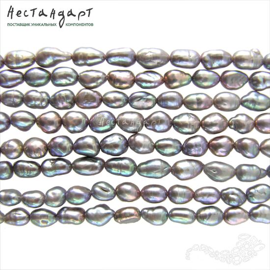 Жемчуг натуральный Rice Peacock 7х5 мм (нить 6 см), изображение 4
