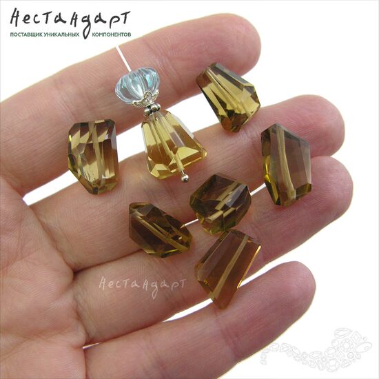 Кварц дымчато медовый натуральный Cut Desired с огранкой 13-15 мм, изображение 4