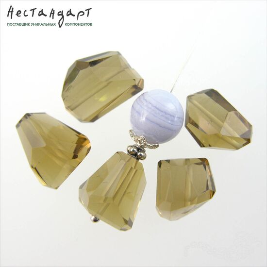 Кварц дымчато медовый натуральный Cut Desired с огранкой 13-15 мм, изображение 5