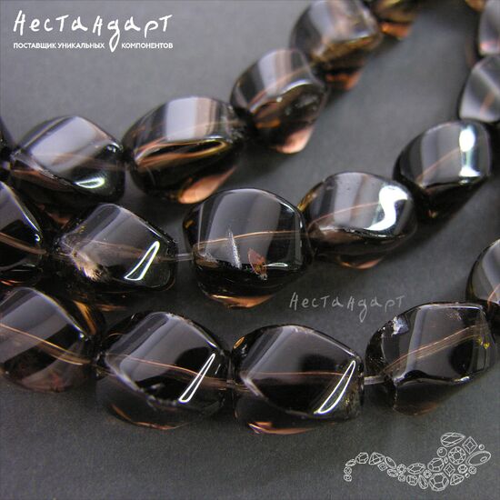 Кварц натуральный дымчатый Figured 14х11 мм (уп. 5 шт.), изображение 3