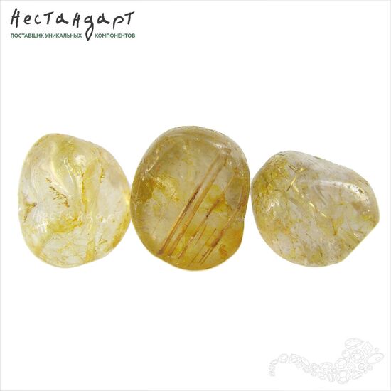 Кварц натуральный рутиловый (волосатик) Pebbles 14-17 мм