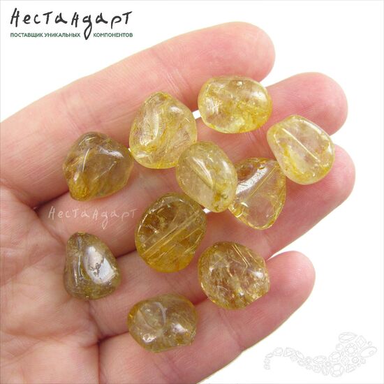 Кварц натуральный рутиловый (волосатик) Pebbles 14-17 мм, изображение 3