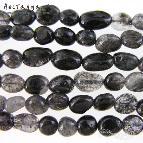 Кварц натуральный с шерлом 8-9х7-8 мм (уп. 10 шт.), изображение 4