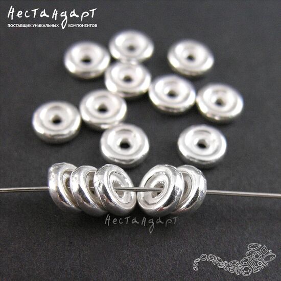 Бусина-спейсер Daisy Sterling Silver 6х1,5 мм