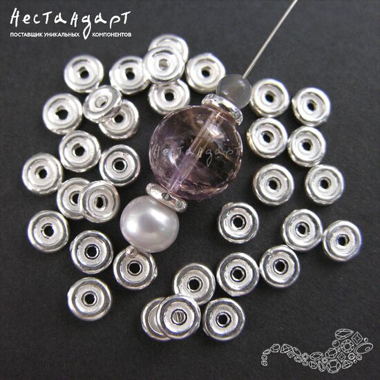 Бусина-спейсер Daisy Sterling Silver 6х1,5 мм, изображение 3