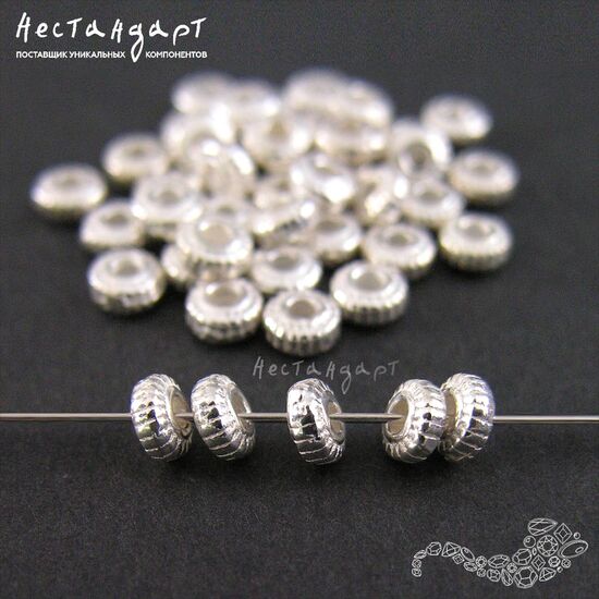 Бусина-спейсер Daisy Sterling Silver 4,5х2 мм, изображение 3