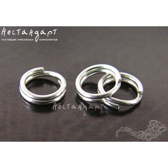 Кольцо двойной крутки Double Rings Sterling Silver 7 мм, изображение 2