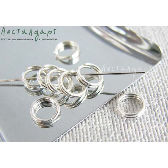 Кольцо двойной крутки Double Rings Sterling Silver 7 мм, изображение 3
