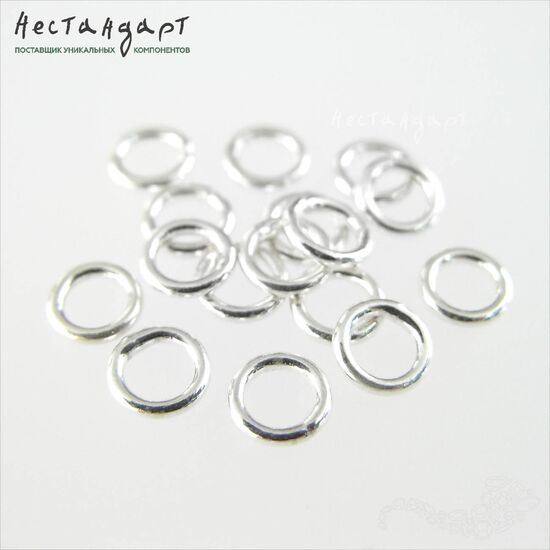 Кольцо паяное Sterling Silver 7х1 мм, изображение 2