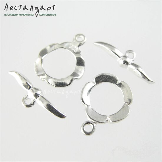 Замок-тогл Floral Sterling Silver 14 мм, изображение 3