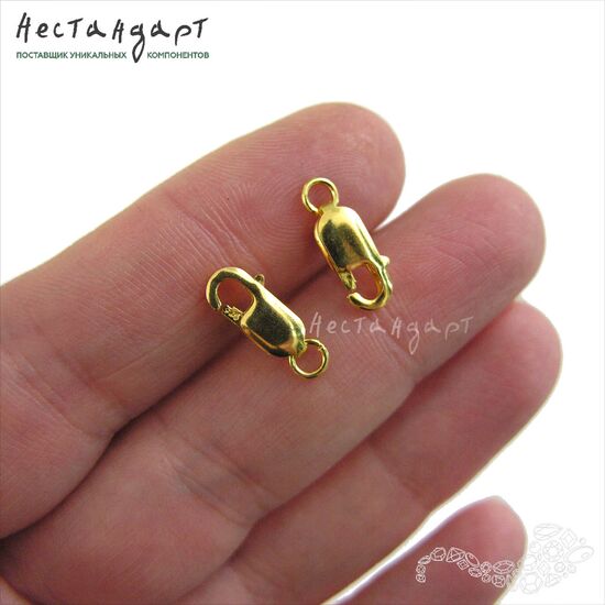 Замок-лобстер с кольцом Vermeil Sterling Silver 12 мм, изображение 2