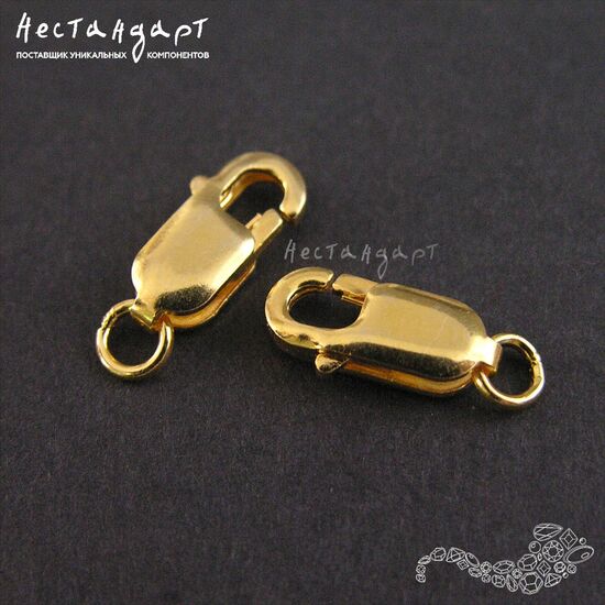 Замок-лобстер с кольцом Vermeil Sterling Silver 12 мм, изображение 3