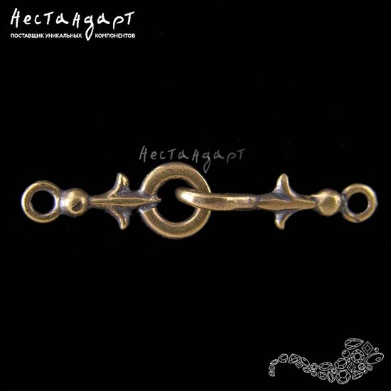 Замок-крючок Knightly Lily Patina Bronze 32 мм