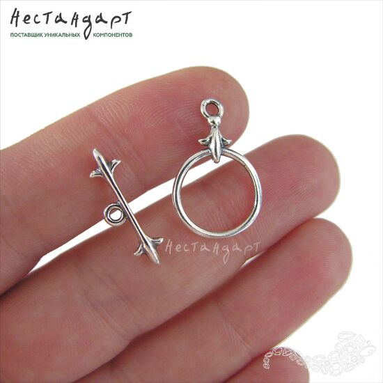 Замок-тогл Knightly Lily Silver Plated, Размер: 12 мм, изображение 2