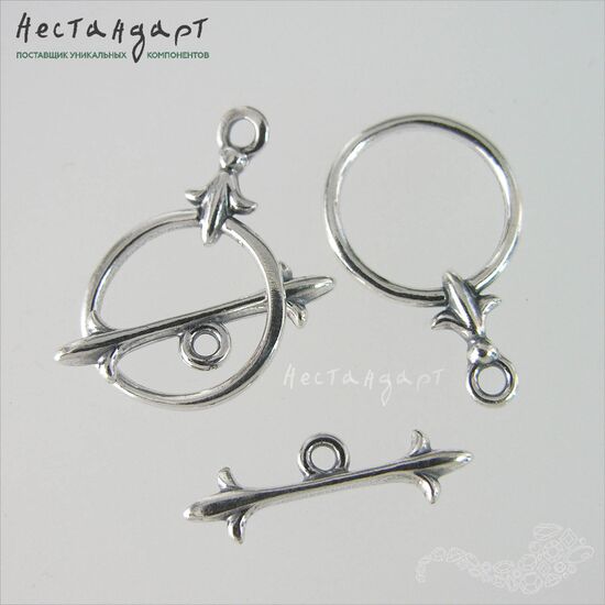 Замок-тогл Knightly Lily Silver Plated, Размер: 12 мм, изображение 3