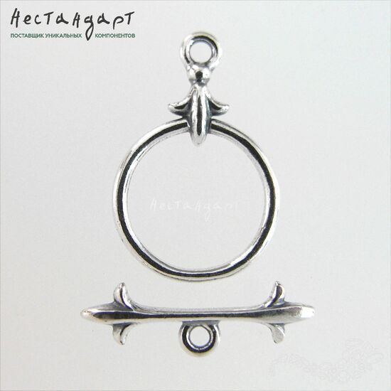 Замок-тогл Knightly Lily Silver Plated, Размер: 12 мм, изображение 4