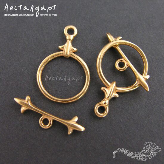 Замок-тогл Knightly Lily Gold Plated, Размер: 12 мм, изображение 2