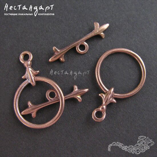 Замок-тогл Knightly Lily Patina Copper 14,5 мм, изображение 2