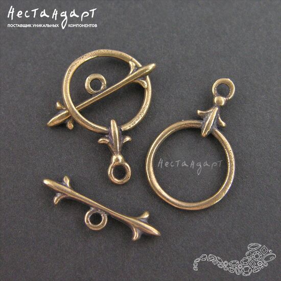 Замок-тогл Knightly Lily Patina Bronze 14,5 мм, изображение 2