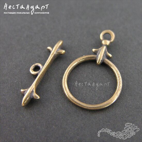 Замок-тогл Knightly Lily Patina Bronze 14,5 мм, изображение 4