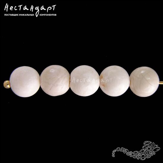 Кахолонг натуральный гладкий 8,5 мм (уп. 10 шт.), изображение 4