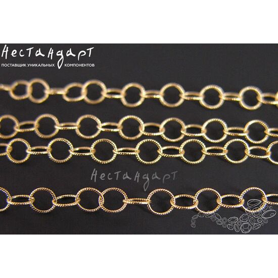 Цепочка текстурированная Gold Filled 3,5 мм (уп. 10 см), изображение 2