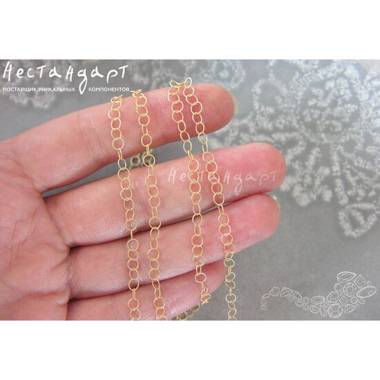 Цепочка текстурированная Gold Filled 3,5 мм (уп. 10 см), изображение 3