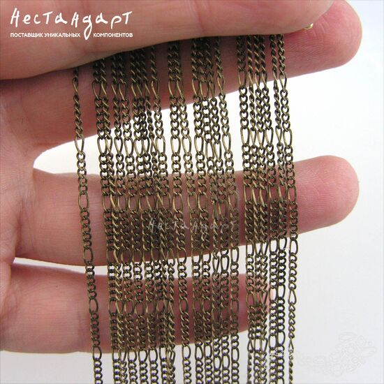 Цепочка Long&Short Antique Bronze 1,7х4 мм (уп.57 см), изображение 2