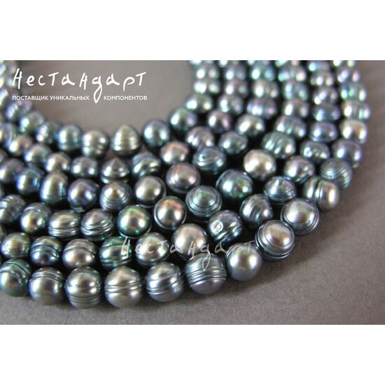 Жемчуг натуральный Doublet Rainbow 7 мм (нить 8 см), изображение 3