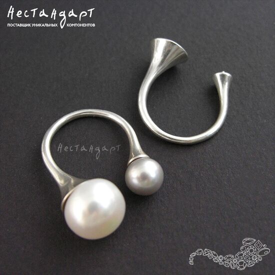 Основа для кольца Teardrop Sterling Silver регулируемая
