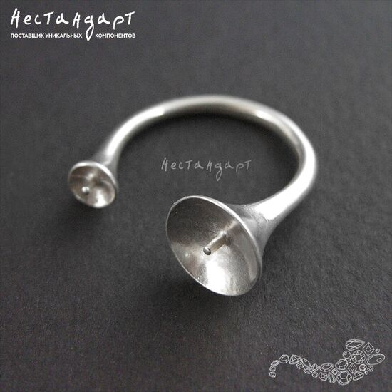 Основа для кольца Teardrop Sterling Silver регулируемая, изображение 3